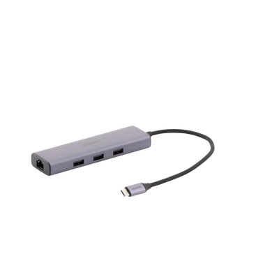 UGREEN - HUB USB-C (Docking Revodok) 6 en 1 | 3 Puertos USB-A 3.0 (5 Gbps) | USB-C PD 100W | HDMI 4K@30Hz | Entrada 1 RJ45 (Gigabit Ethernet) | Chip de Última Generación | Potente Disipación de Calor |  Caja de Aluminio.