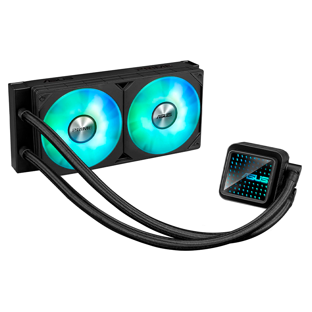 ASUS - Enfriamiento Liquido Asus Prime LC 240 ARGB 2x120mm  600-2200RPM  Negro