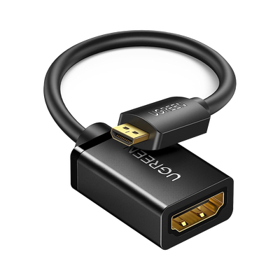 UGREEN - Adaptador Micro HDMI a HDMI (HDMI Tipo D) / 18Gbps / 4K@60Hz / HDR / Tecnología 3D / ARC / Carcasa PC+ABS / HDCP / Longitud de 22 cm (8.66 pulgadas)