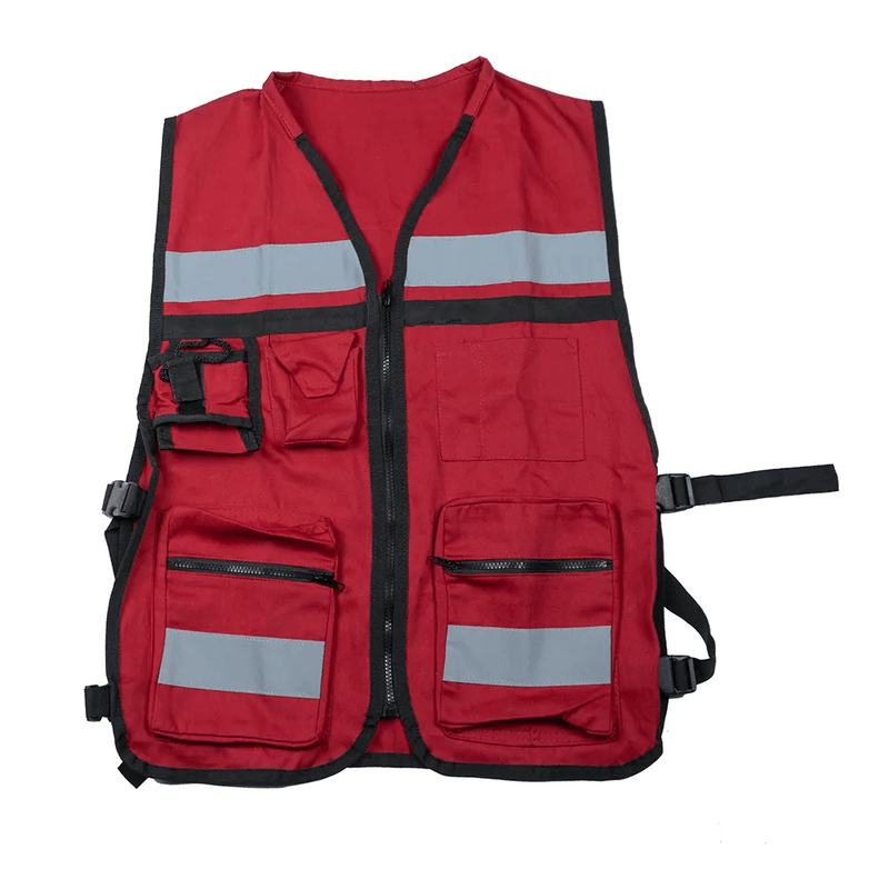 CHALECO BRIGADISTA ROJO REFLEJANTE CON BOLSA TU