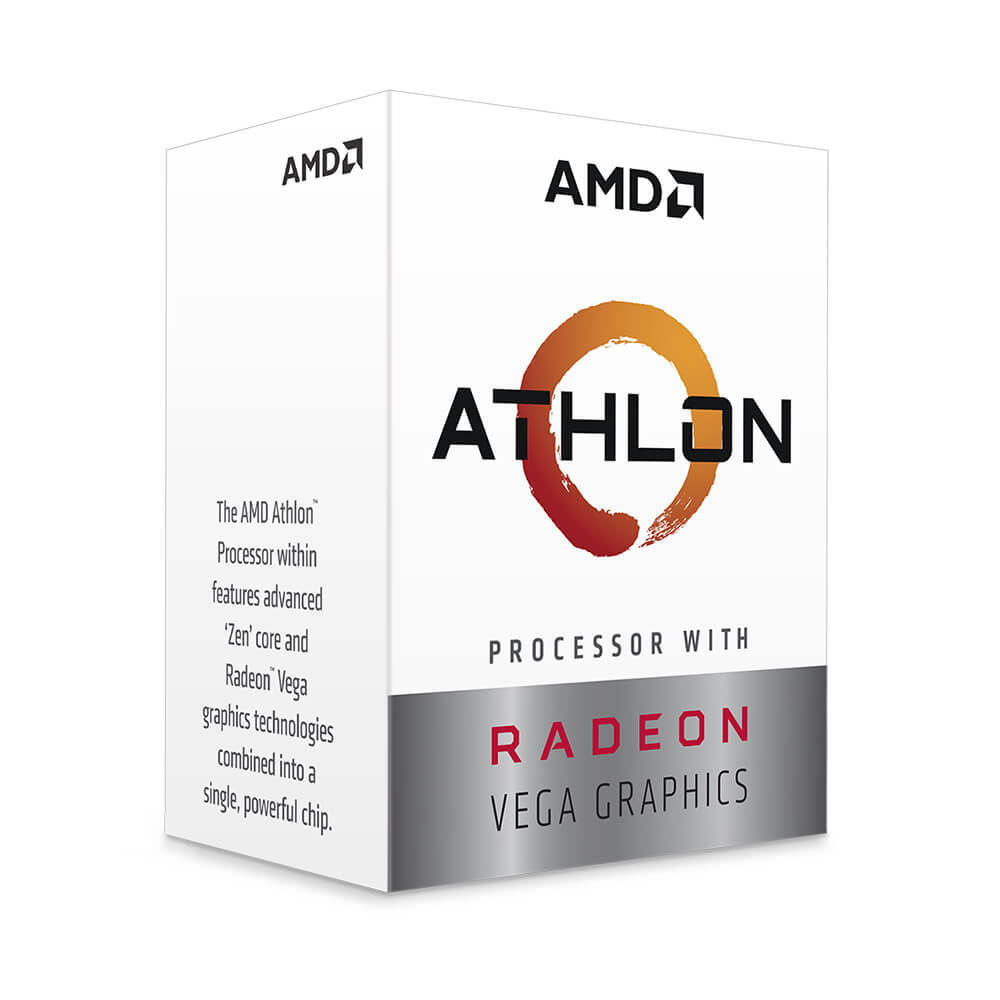 AMD - Procesador AMD Athlon 3000G 3.5GHz 5MB 35W 2 Cores 4 Threads Socket AM4 con Graficos Vega 3 con Disipador