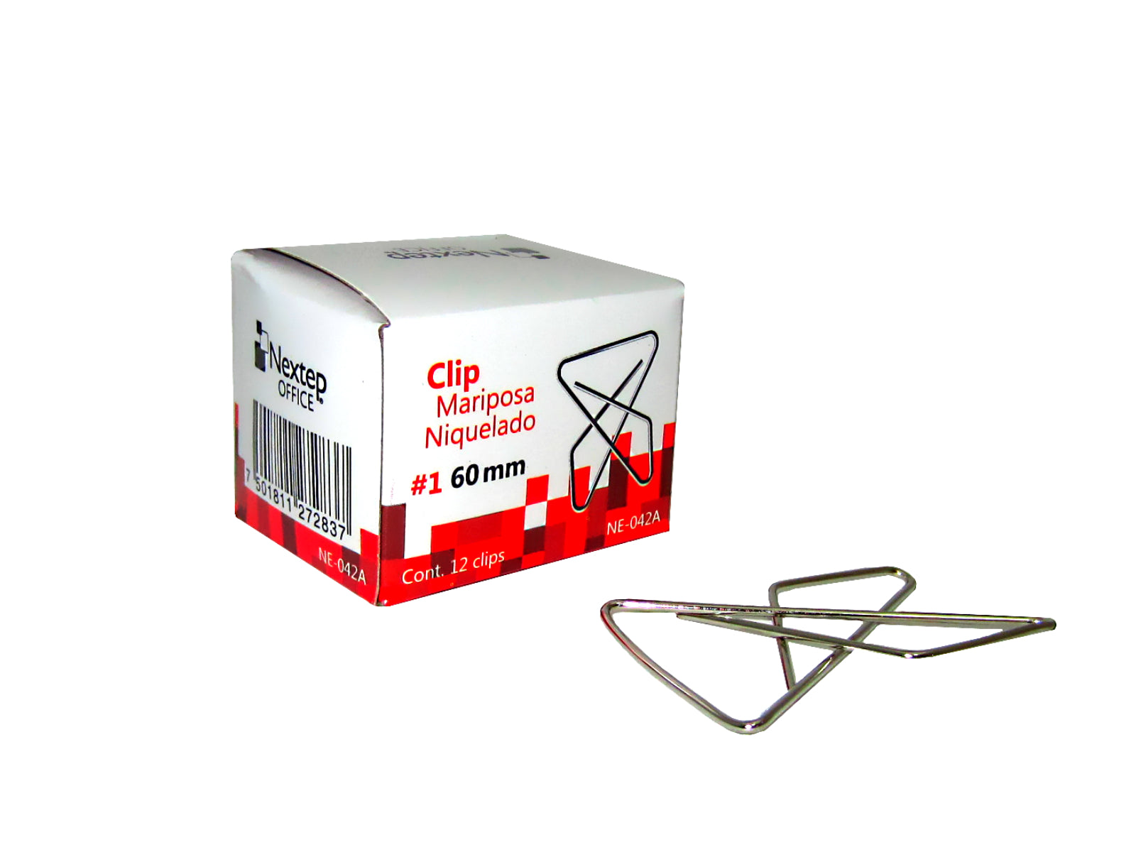 NEXTEP SOLUCIONES - Clip Nextep Mariposa Niquelado #1 60mm 12 Clips