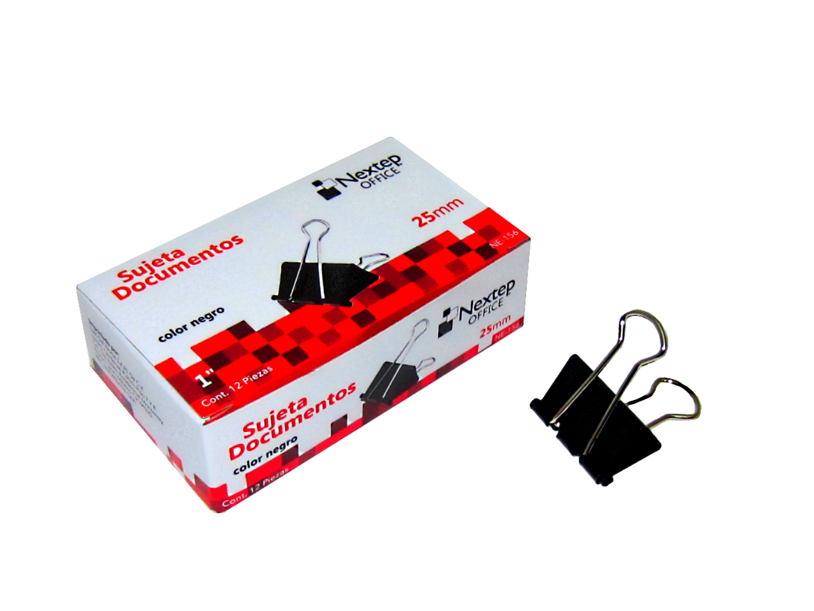 NEXTEP SOLUCIONES - Bundle Sujeta Documentos Nextep 25mm (1") 12Pzs Cont. 10 Piezas