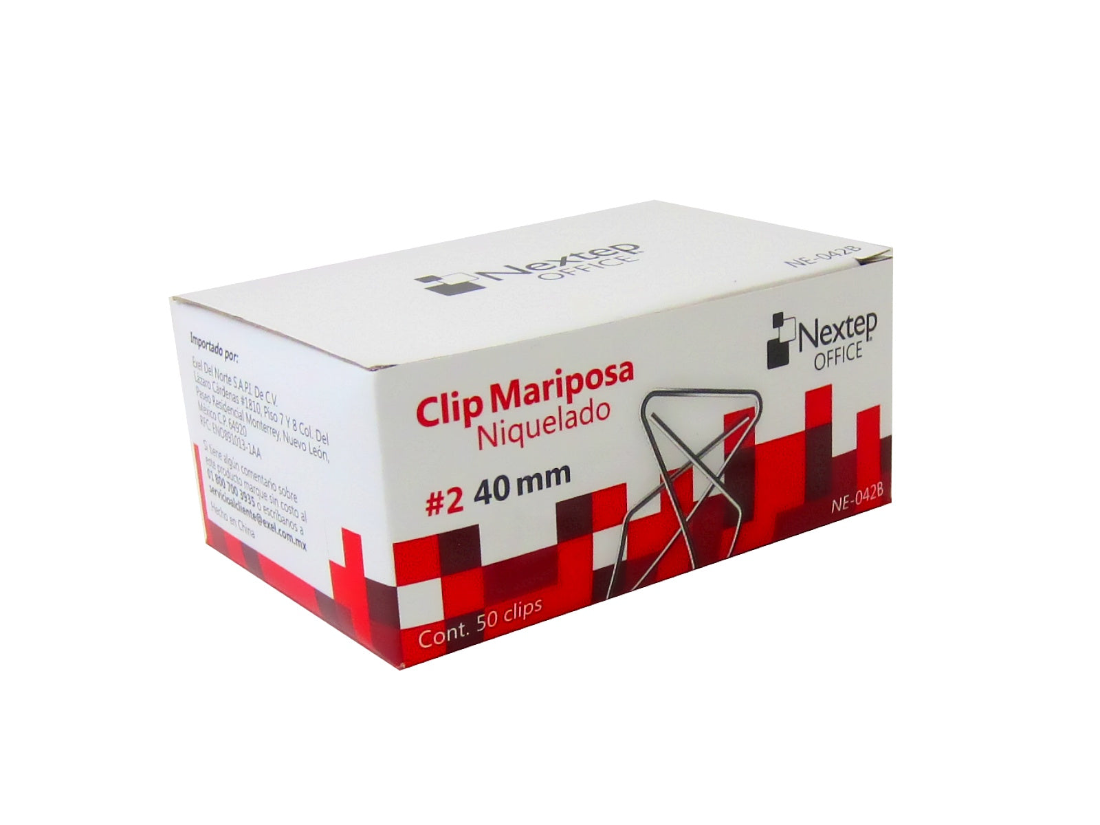NEXTEP SOLUCIONES - Bundle Clip Mariposa Nextep Niquelado #2 40mm 50 Clips Cont. 2Piezas
