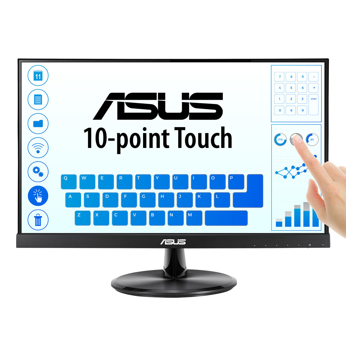 ASUS - Monitor Asus 21.5" Touch VT229H IPS FHD 1920x1080 10 Points Multi-Touch 1xHDMI 1xD-Sub 5ms GTG 60Hz Negro