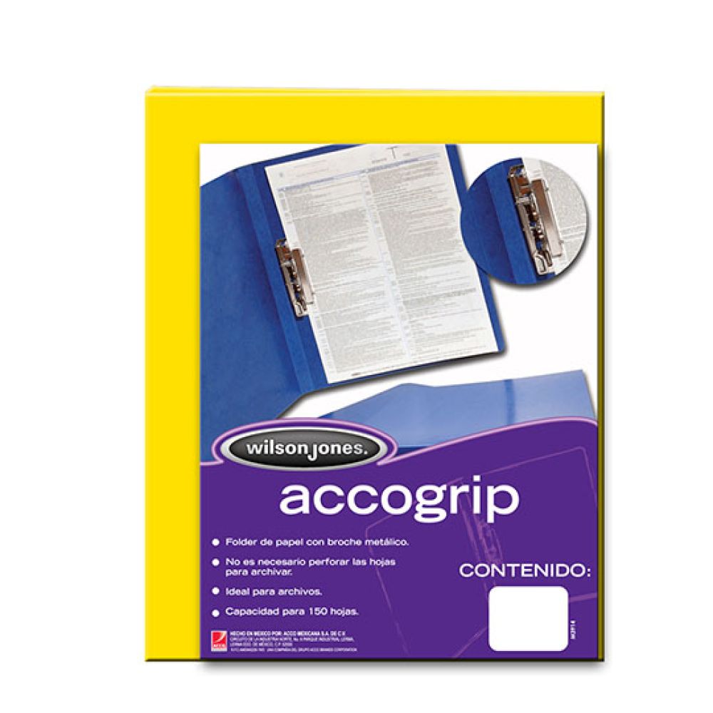 ACCO - CARPETA ACCO GRIP T3 SH-964 CARTA AMARILLO C/4