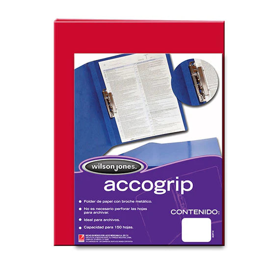 ACCO - CARPETA ACCO GRIP T3 SH-971 OFICIO ROJO C/4