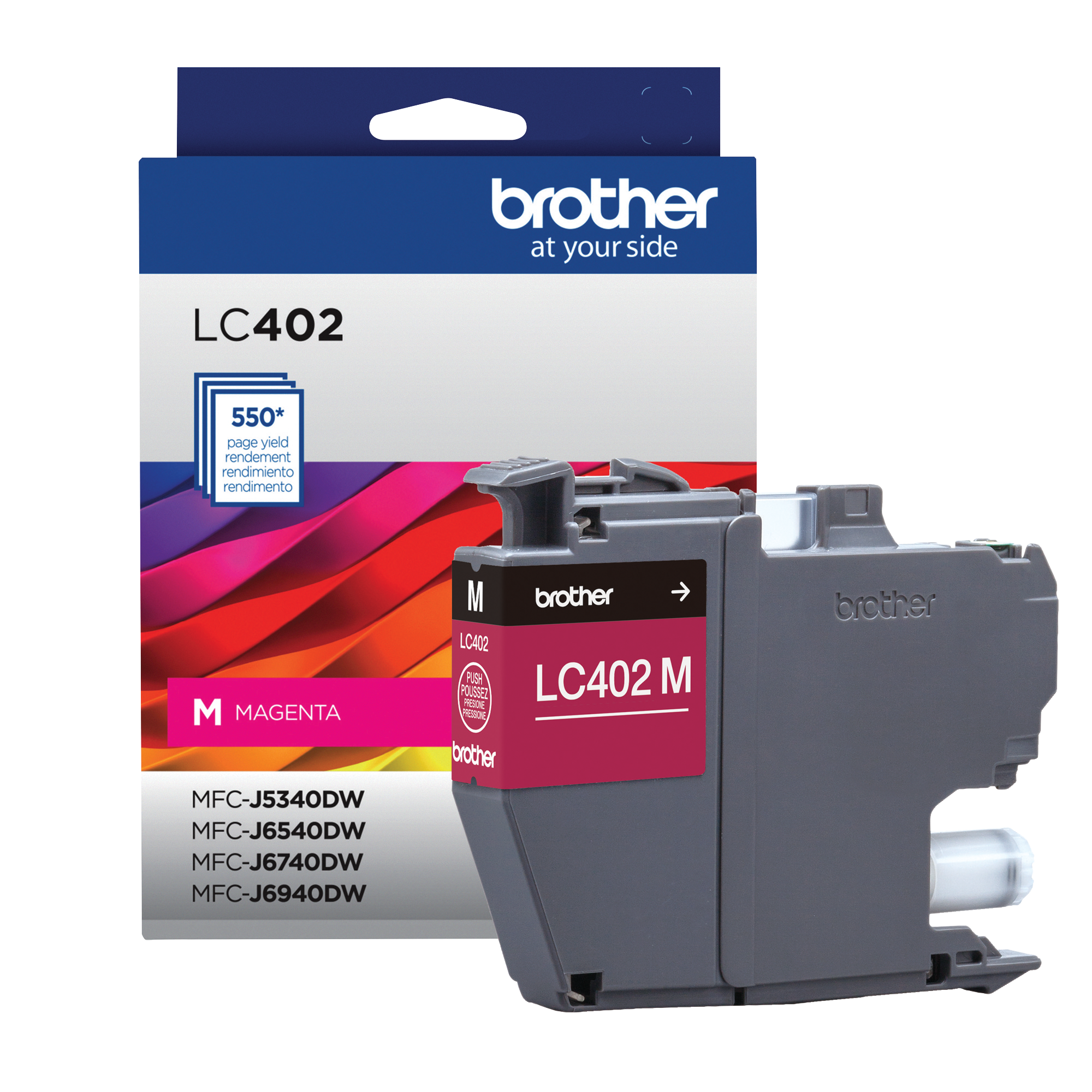 BROTHER - Tinta Brother LC402M Alto Rendimiento Hasta 550 Páginas Color Magenta