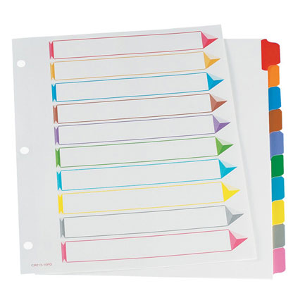 ESSELTE - SEPARADOR OMNI-DEX 10 DIVISIONES