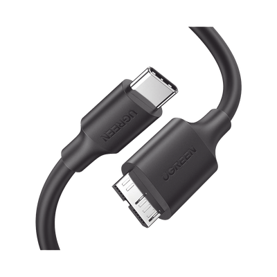 UGREEN - Cable USB Tipo C 3.0 a Micro Tipo B | 1m |Carga Rápida | 5 Gbps | Transferencia de Datos | Blindaje Interior Múltiple | Compatible con Disco Duro Externo, Portátiles, Seagate, Nikon, Canon.