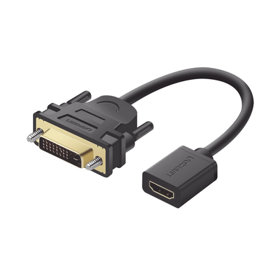 UGREEN - Convertidor DVI Macho a HDMI Hembra | Bidireccional | DVI 24+1 | 1080P@60Hz | Cable de 22 cm (8.66 Pulgadas) | Negro