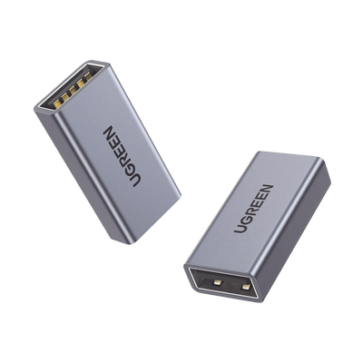 UGREEN - Adaptador USB-A Hembra a USB-A Hembra / USB 3.0 / Velocidades de Transferencia de Datos de Hasta 5 Gbps / Carcasa de Aluminio / Compacto y Portátil / Plug & Play / Compatible con Versiones Anteriores de USB