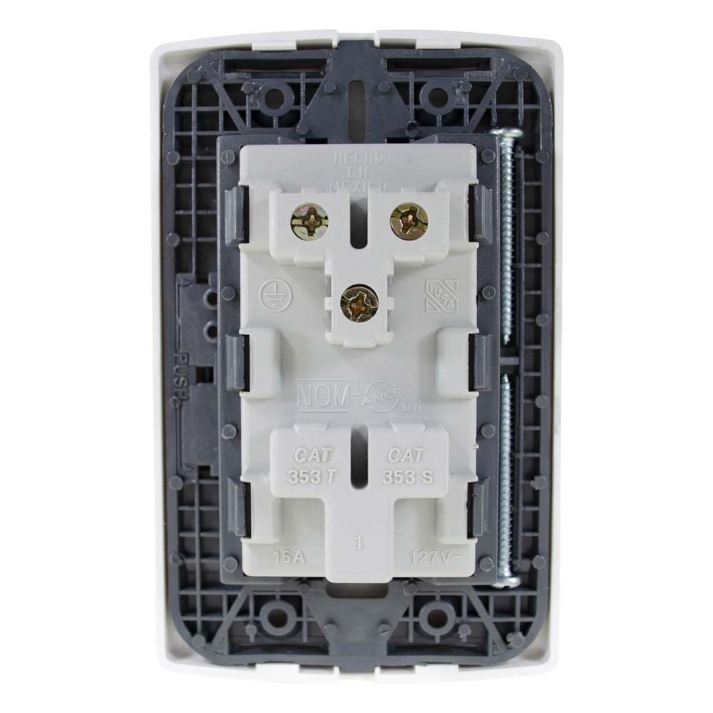 IUSA - Placa tradizione con tomacorriente duplex color blanco