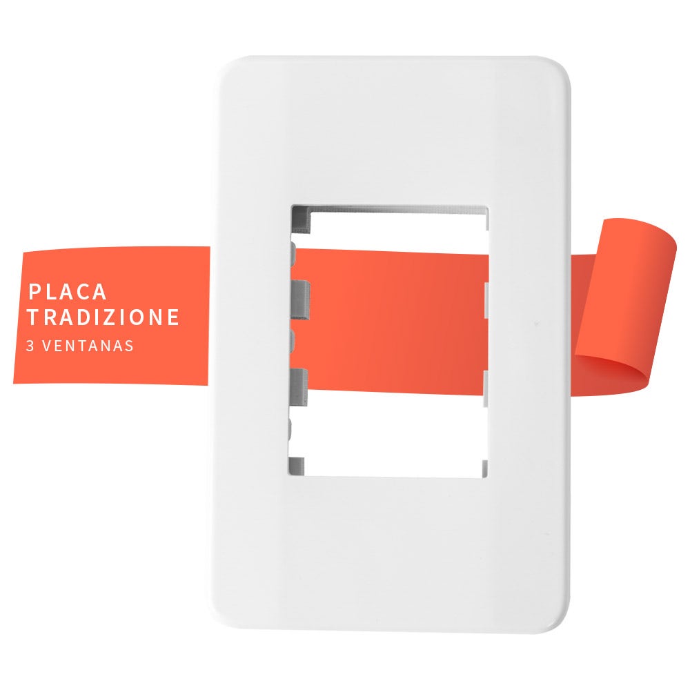 IUSA - Placa tradizione de 3 ventanas color blanco