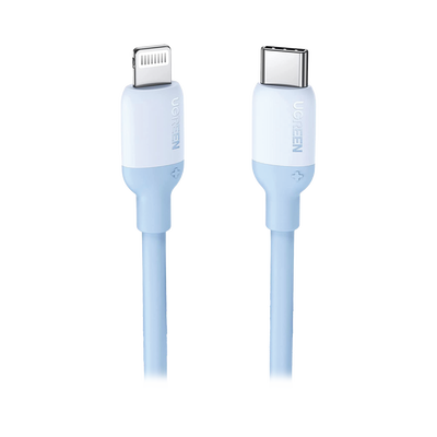 UGREEN - Cable USB-C a Lightning / Certificado MFi / 1 Metro / Adecuado para iPhone, iPad, iPod / Carga Rápida PD 20W /  Sincronización de Datos de hasta 480 Mbps / Goma de Silicona y  TPE. / Suave al Tacto / Color Navy Blue