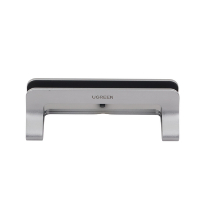 UGREEN - Soporte Vertical para Laptop / Adecuado para escritorio / Anchura Ajustable (12-26mm) / Amplia compatibilidad / Anti-Arañazos / Anti-Deslizante /Ajustable Mediante Tornillos / Color Plata / Aluminio + Silicona