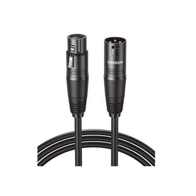 UGREEN - Cable para Micrófono XLR Tipo Canon Macho a Hembra | 5 Metros Plug & Play | Anti interferencias | Triple Blindaje | Alta Calidad | Color Negro