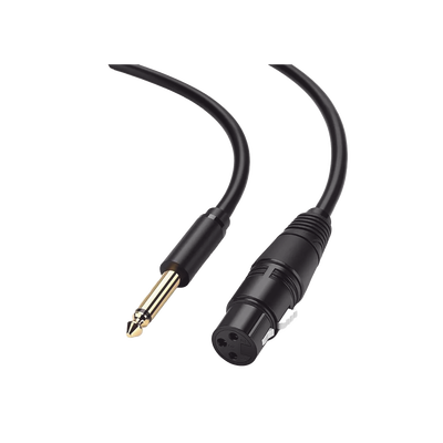 UGREEN - Cable para Micrófono Plug 6.35 mm (1/4 Inch) Macho a XLR Canon Hembra / Núcleo de Cobre / 5 Metros / Alta Calidad / Color Negro