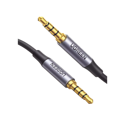 UGREEN - Cable Auxiliar de 3.5mm / Cable Audio Estéreo / Núcleo de Alambre de Cobre Esmaltado / Carcasa de Aluminio Azul + Nylon Trenzado /  Soporta Micrófono / 2 Metros