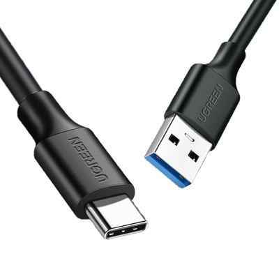 UGREEN - Cable USB-A a USB-C | 1 Metro | Carga y Sincronización de Datos | Carga Rápida 60W | Datos 5 Gbps | QC 3.0/2.0 | FPC | AFC | Protección Integrada | Duradero y Flexible| Caja ABS | Cubierta de TPE | Color Negro.