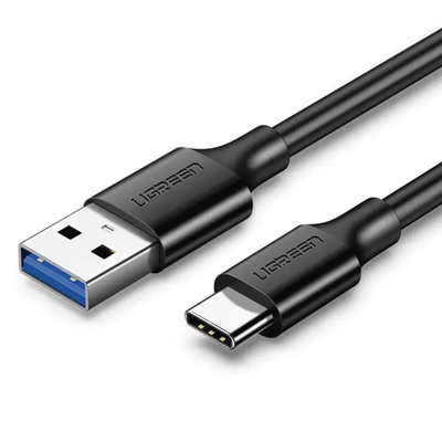 UGREEN - Cable USB-A a USB-C | 1 Metro | Carga y Sincronización de Datos | Carga Rápida 60W | Datos 5 Gbps | QC 3.0/2.0 | FPC | AFC | Protección Integrada | Duradero y Flexible| Caja ABS | Cubierta de TPE | Color Negro.