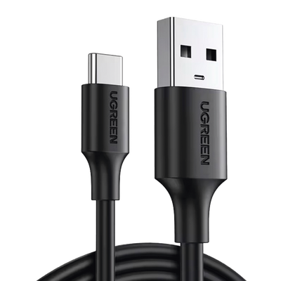 UGREEN - Cable USB-A a USB-C | 1 Metro | Carga y Sincronización de Datos | Carga Rápida 60W | Datos 5 Gbps | QC 3.0/2.0 | FPC | AFC | Protección Integrada | Duradero y Flexible| Caja ABS | Cubierta de TPE | Color Negro.
