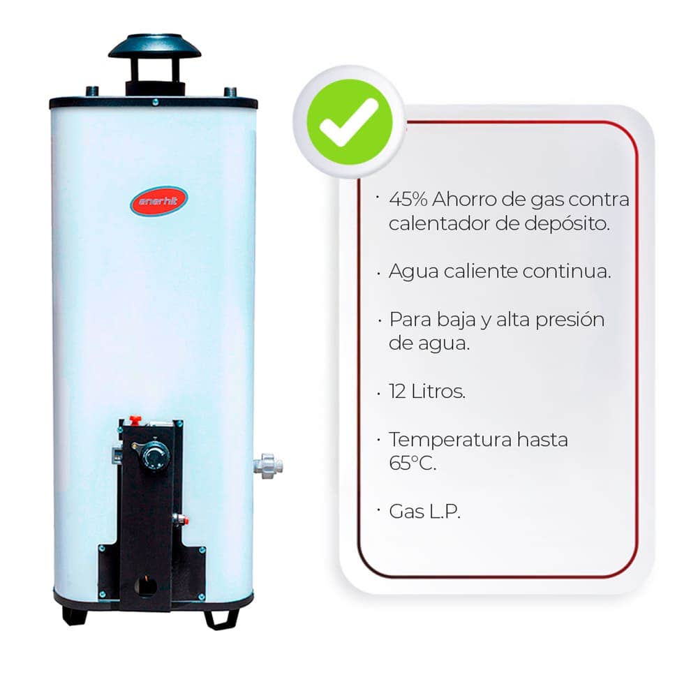 IUSA - Calentador rápida recuperación 12 L gas L.P. IUSA