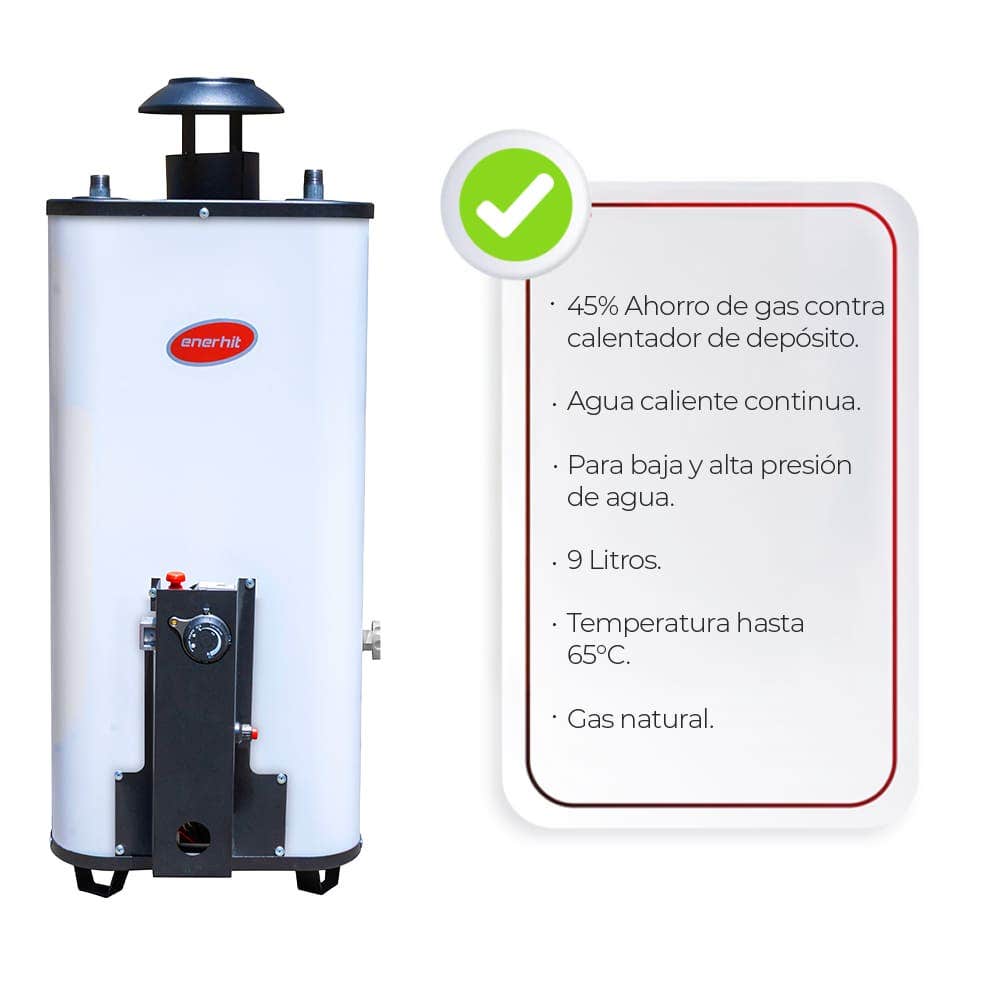 IUSA - Calentador de rápida recuperación enerhit, 9 l para gas natural
