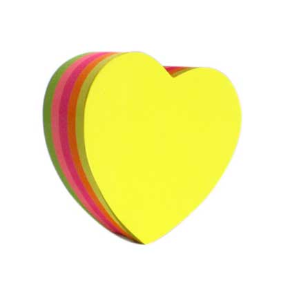 MAE - NOTAS ADHESIVAS MAE FIG CORAZON NEON 64X67MM 5 COLORES 250H