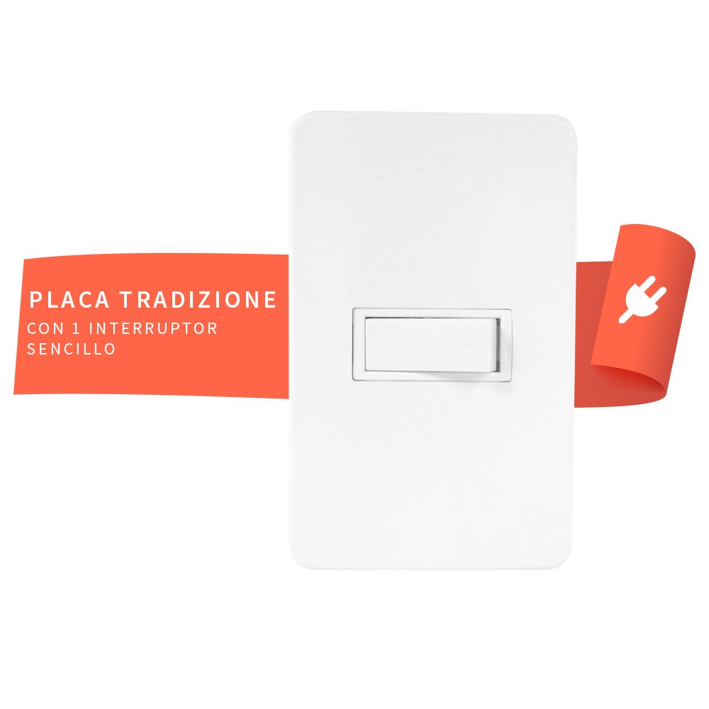 IUSA - Placa tradizione con interruptor sencillo