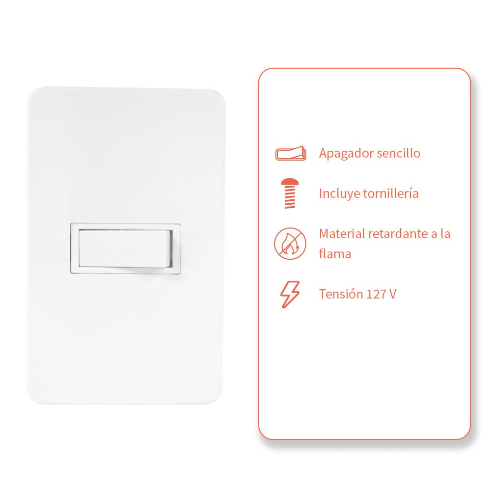 IUSA - Placa tradizione con interruptor sencillo