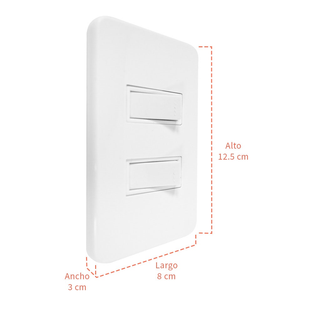 IUSA - Placa tradizione con 2 interruptores sencillos