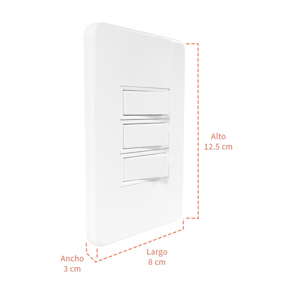 IUSA - Placa tradizione con 3 interruptores sencillos