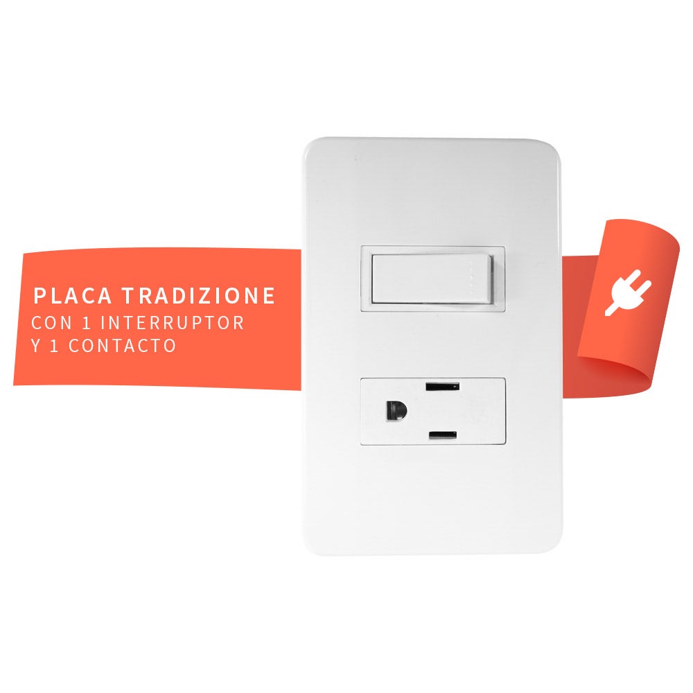IUSA - Placa tradizione con interruptor y contacto