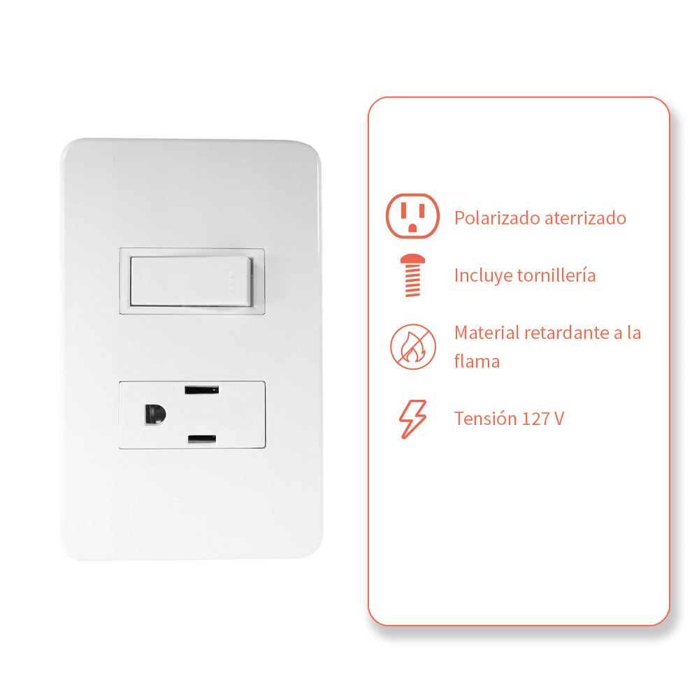 IUSA - Placa tradizione con interruptor y contacto