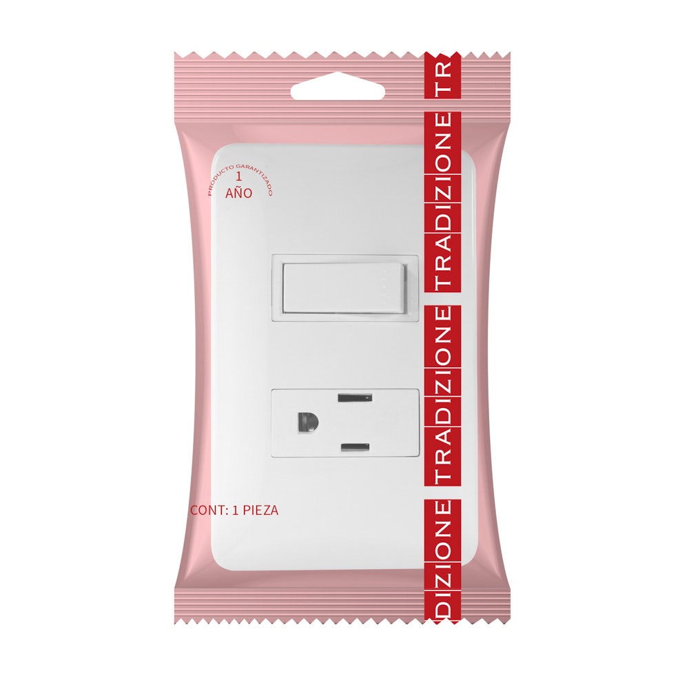 IUSA - Placa tradizione con interruptor y contacto