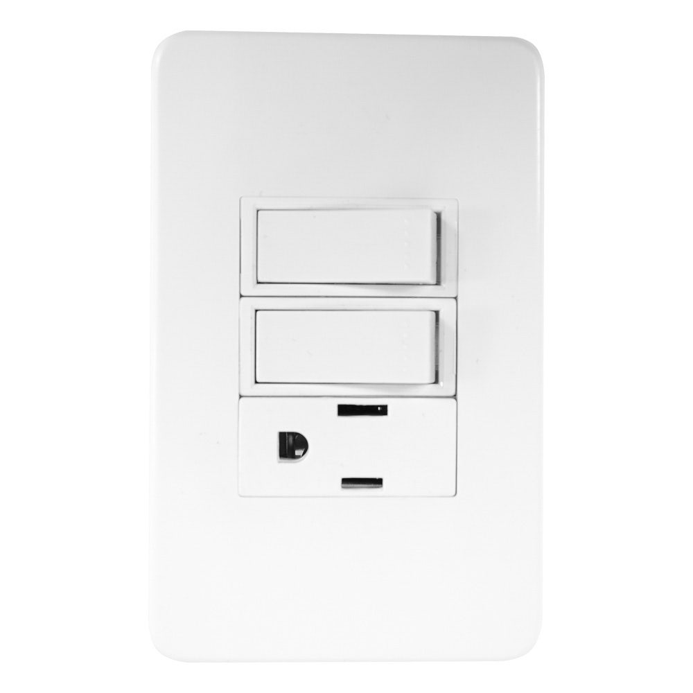 IUSA - Placa tradizione con 2 interruptores y 1 contacto