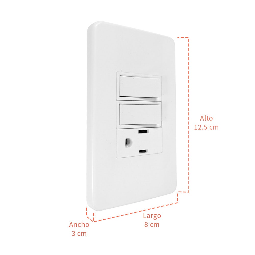IUSA - Placa tradizione con 2 interruptores y 1 contacto