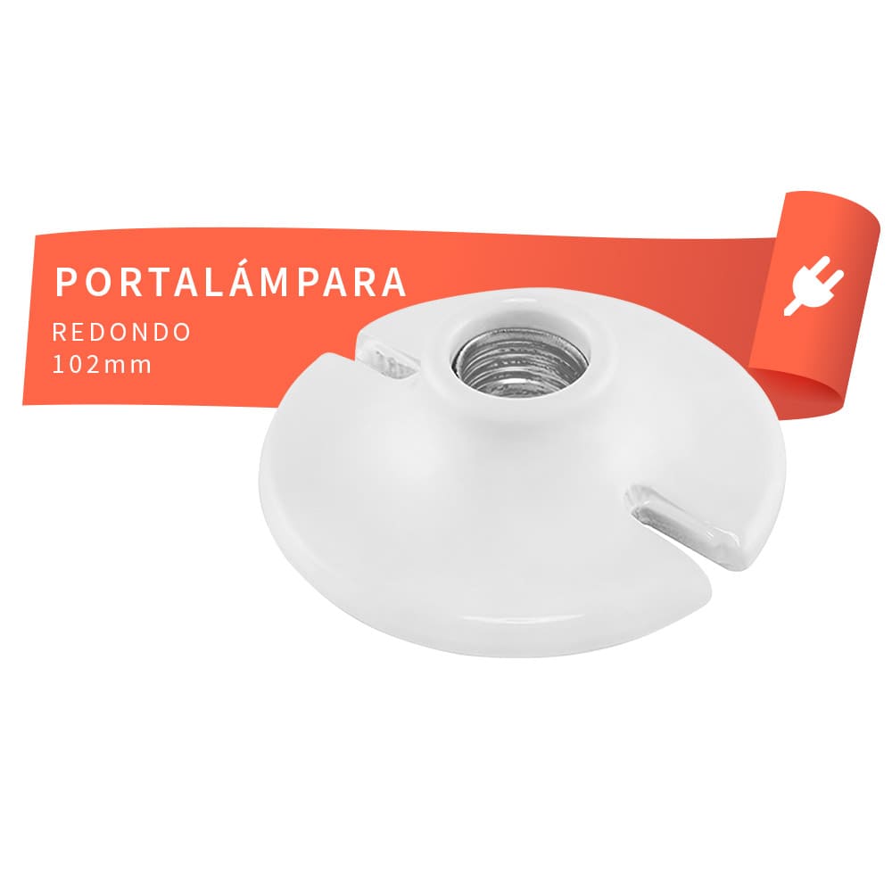 IUSA - Portalámpara redondo de 102 mm embolsado