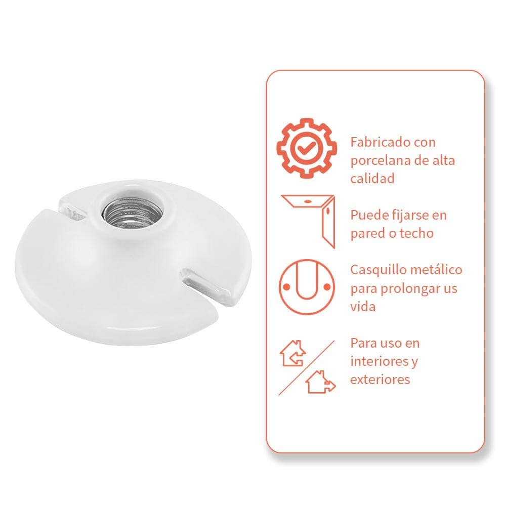 IUSA - Portalámpara redondo de 102 mm embolsado