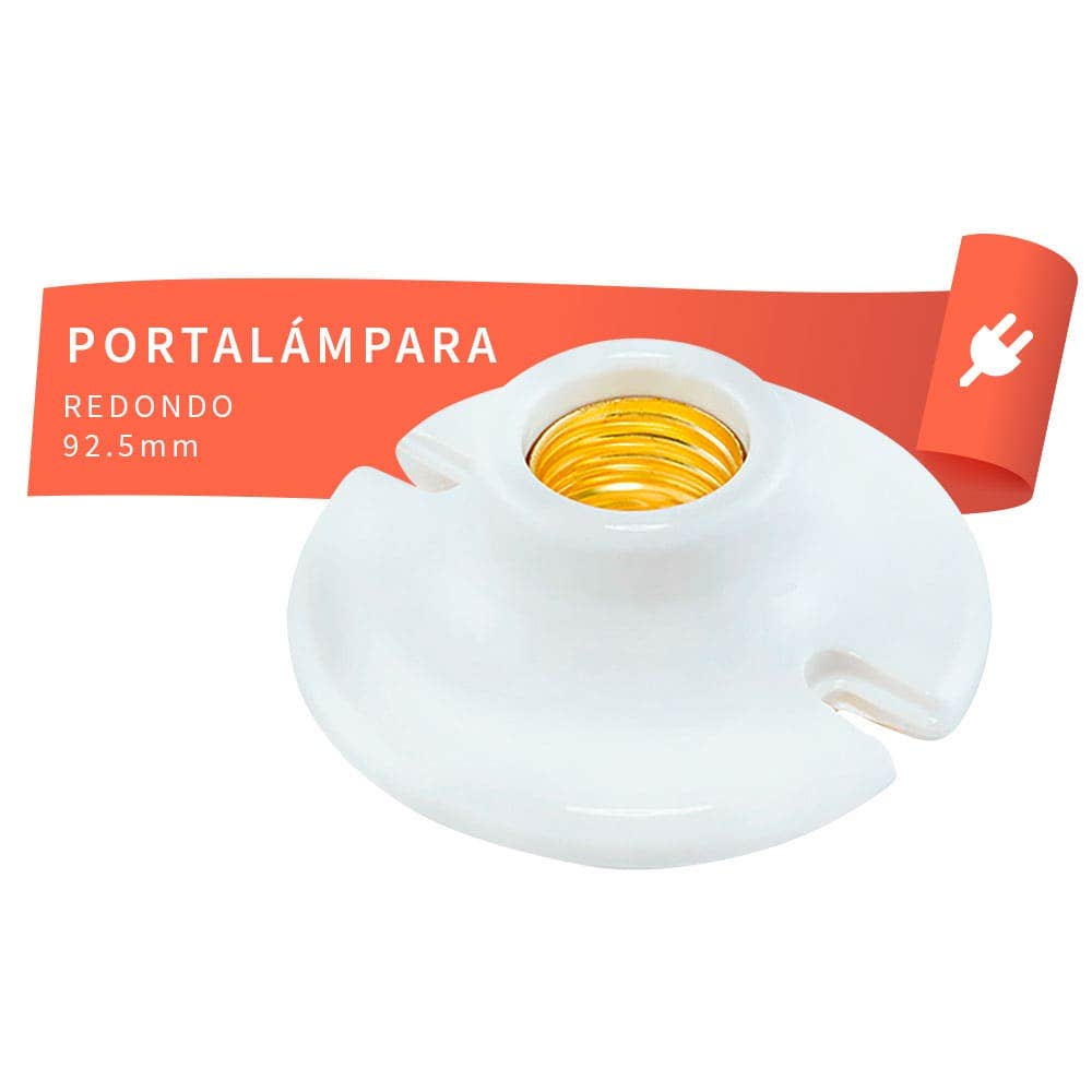 IUSA - Portalámpara redondo de 92.5 mm embolsado