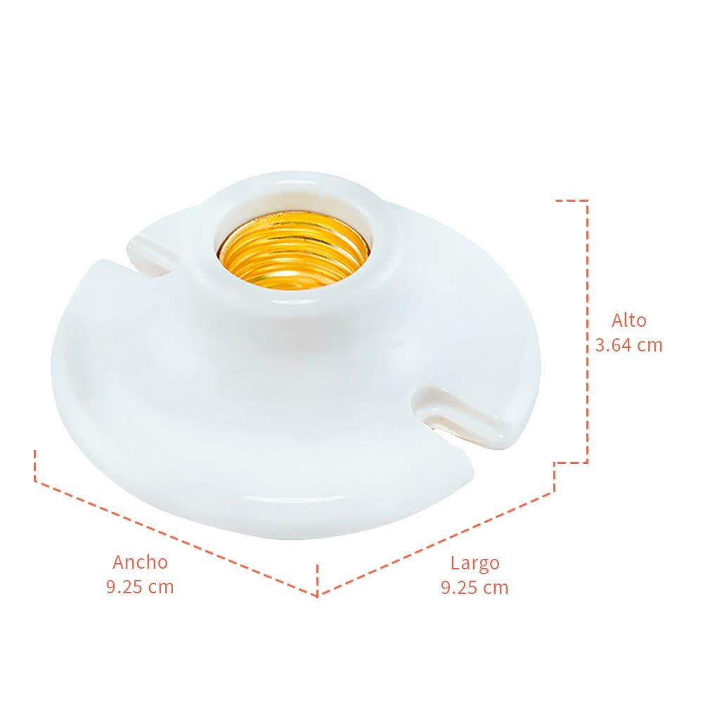 IUSA - Portalámpara redondo de 92.5 mm embolsado