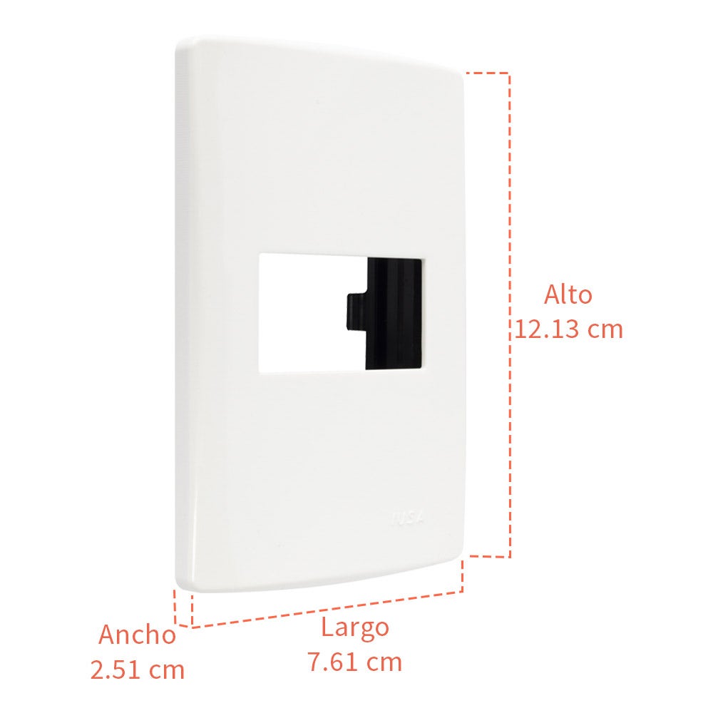 IUSA - Placa scudetto prime de 1 ventana color blanco brillante