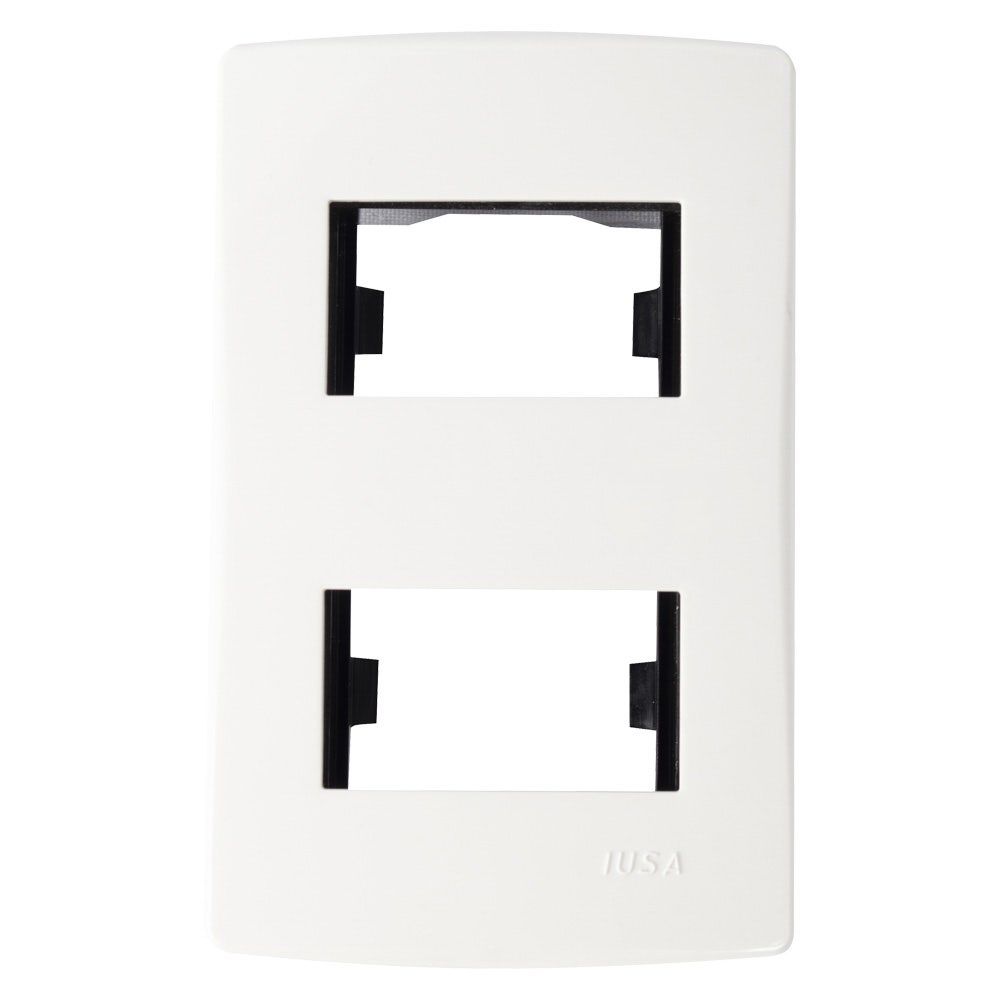 IUSA - Placa scudetto prime de 2 ventanas color blanco brillante