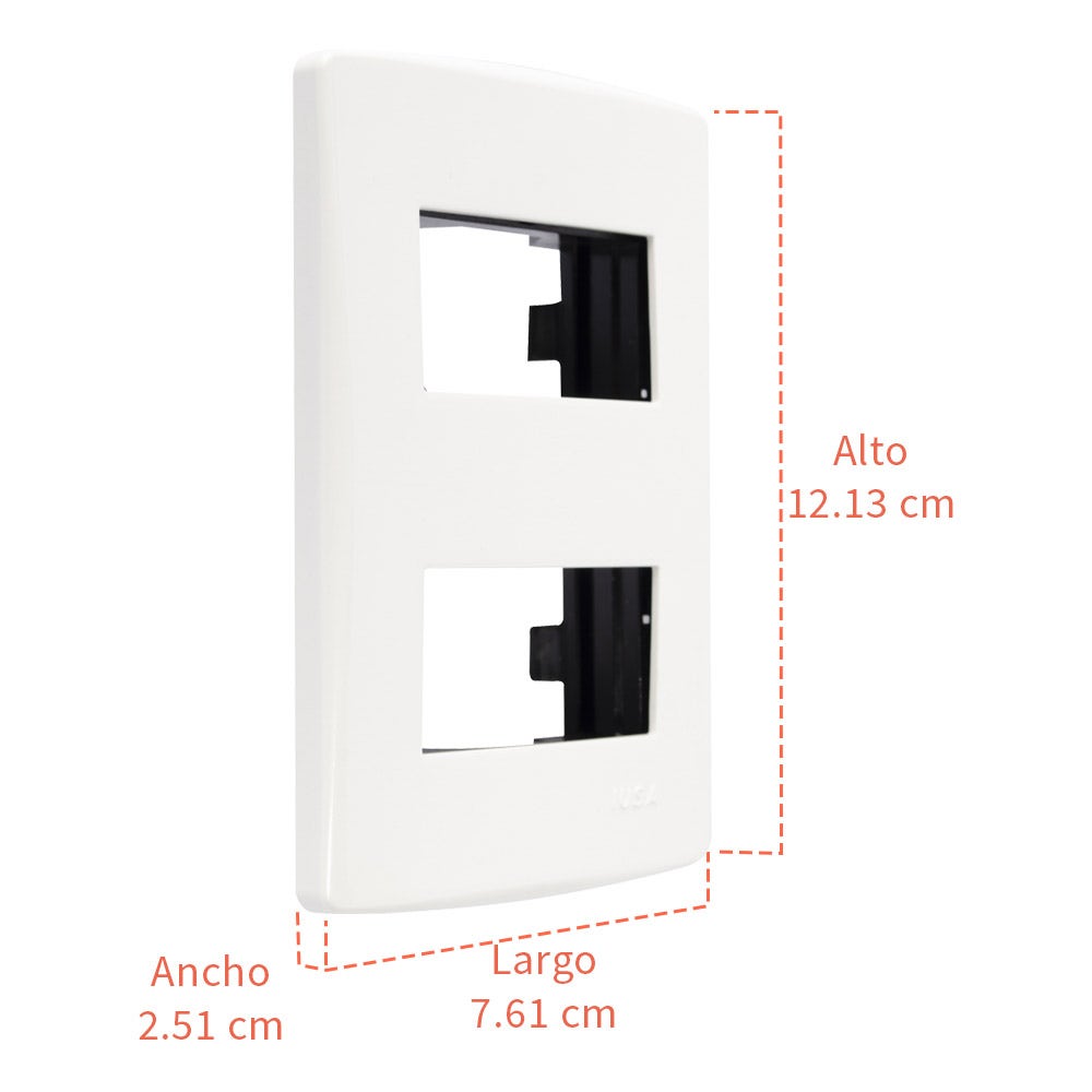IUSA - Placa scudetto prime de 2 ventanas color blanco brillante