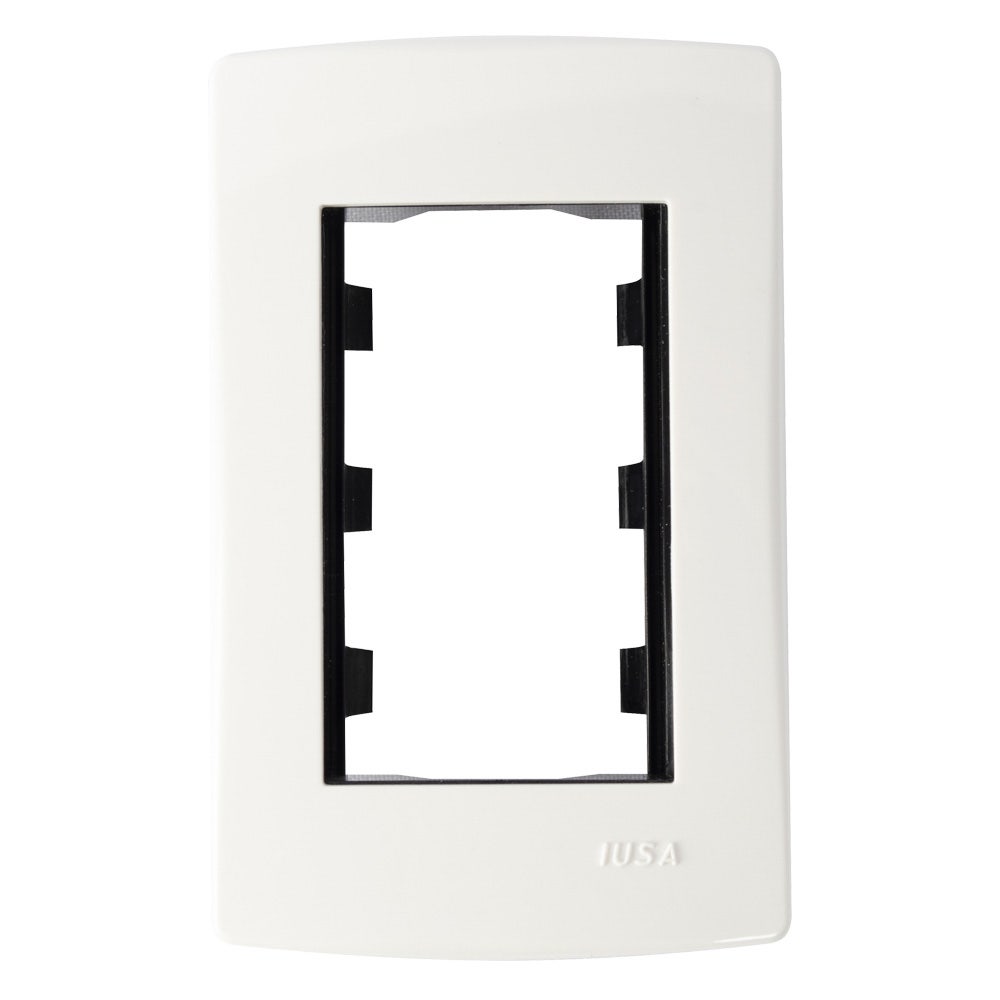 IUSA - Placa scudetto prime de 3 ventanas color blanco brillante