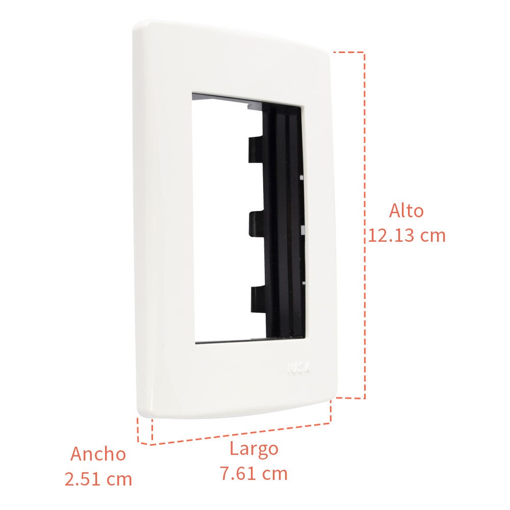 IUSA - Placa scudetto prime de 3 ventanas color blanco brillante