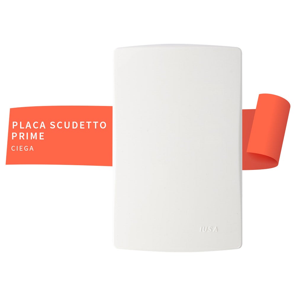 IUSA - Placa ciega scudetto prime color blanco brillante