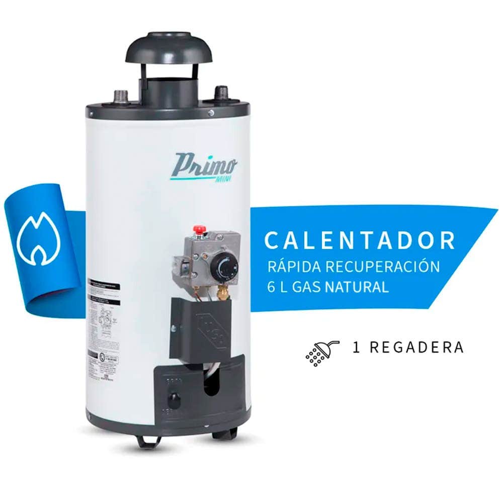 IUSA - Calentador de paso primo plus 6 litros gas natural