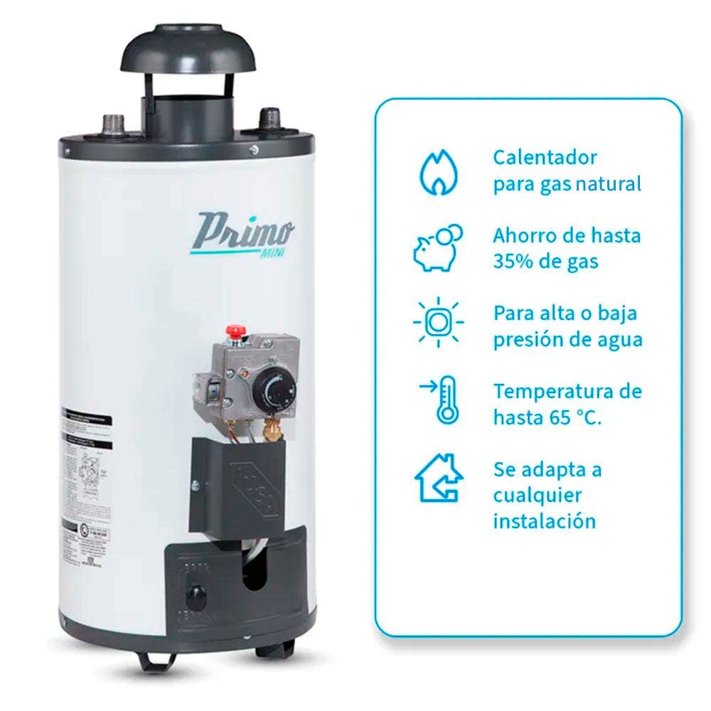 IUSA - Calentador de paso primo plus 6 litros gas natural